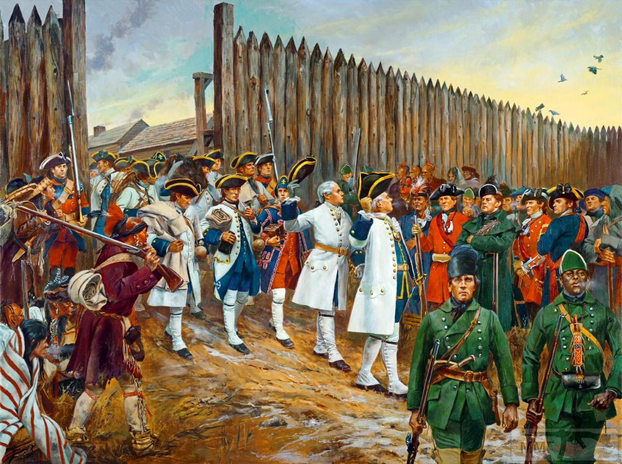 107665 - французы сдали  из форта Детройт ,обратите внимание на индейцев . они тут