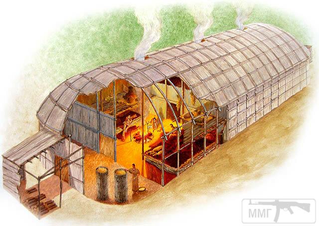 108063 - собственно овачира или знаменитый длинный дом где жили ирокезы . что интересно похожие жилища строили также :викинги ,древние германцы...