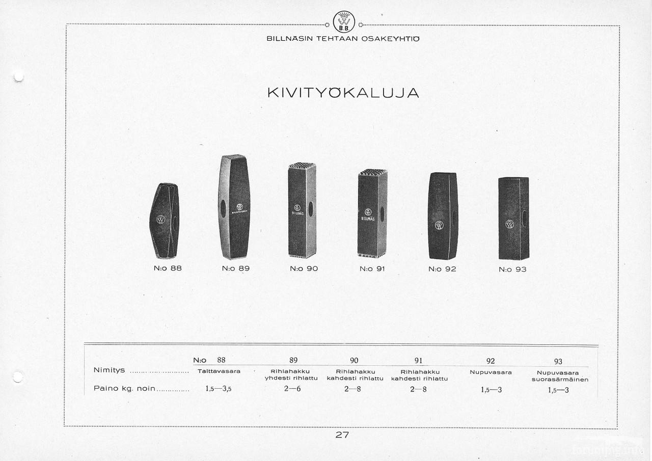 124318 - Каталог Billnas 1928 року, сокіри і не тільки.