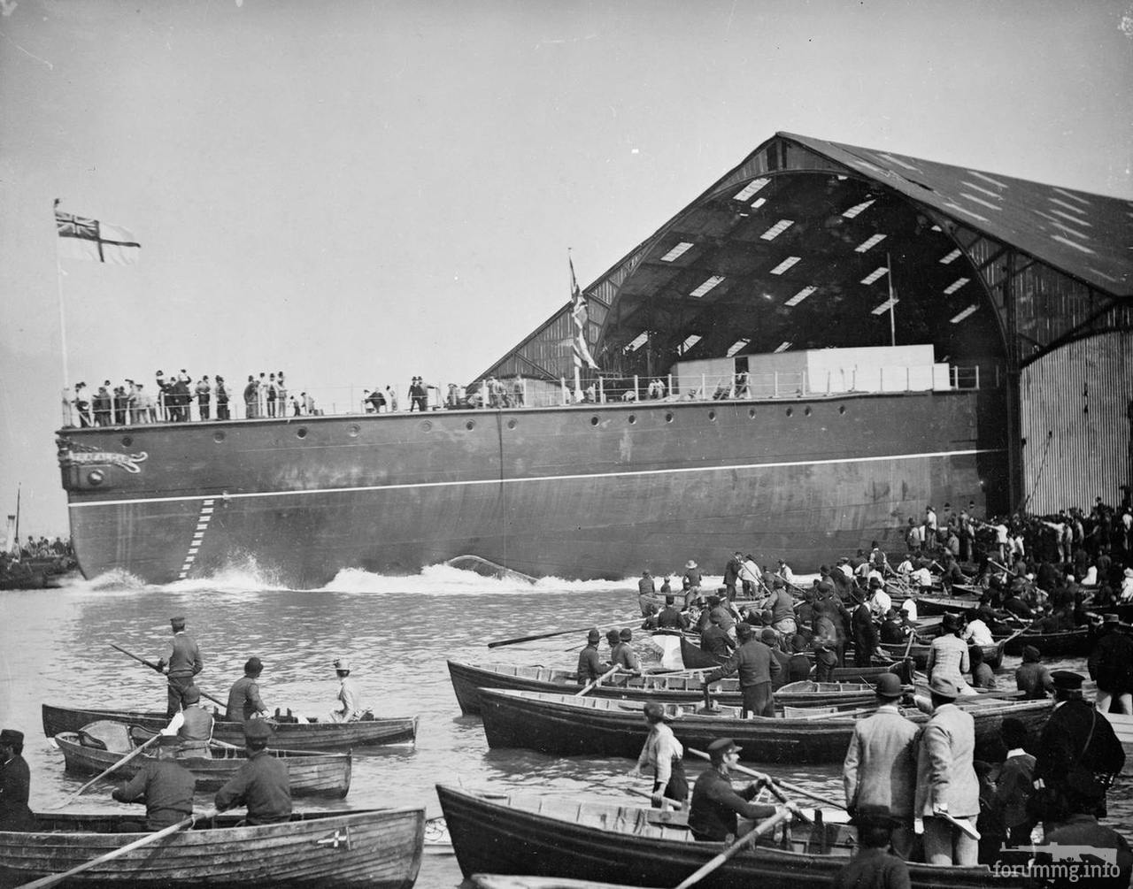 138063 - Спуск на воду броненосца HMS Trafalgar в Портсмуте, 20 сентября 1887 г.