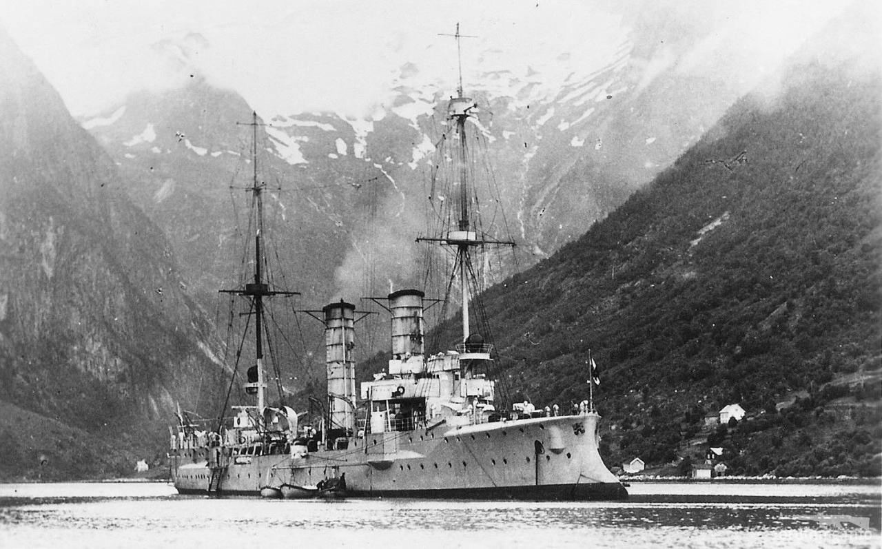 140375 - Легкий крейсер SMS Arcona в Норвегии.
