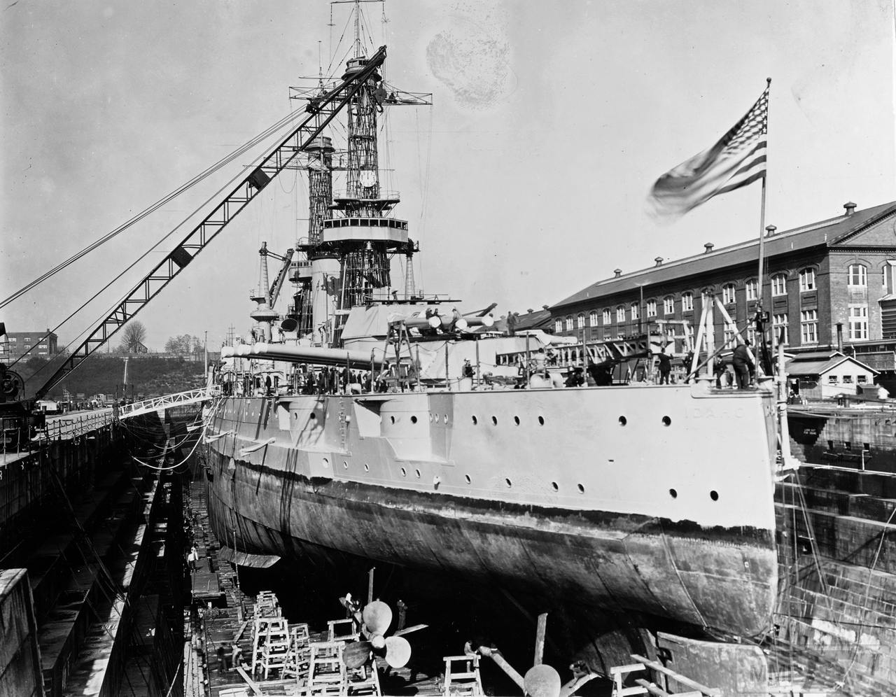 36020 - USS Idaho (BB-42) в доке Puget Sound Naval Shipyard, 8 марта 1926 г.