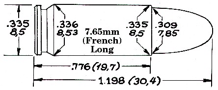 5361 - Патрон 7,65х20 (.32 French Long) Черт:еж